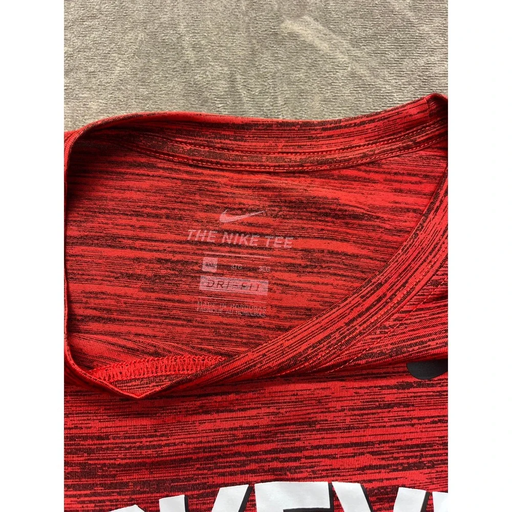 Nike Ohio State Buckeyes Dri-FIT Red Space‎ Dye T-Shirt Mens 3XL Heathered Tee